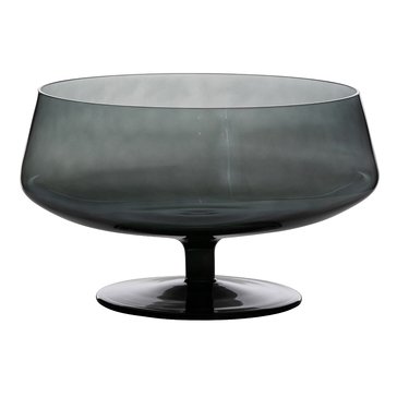 Gerson Florian Smoke Glass Stemmed Low Bowl