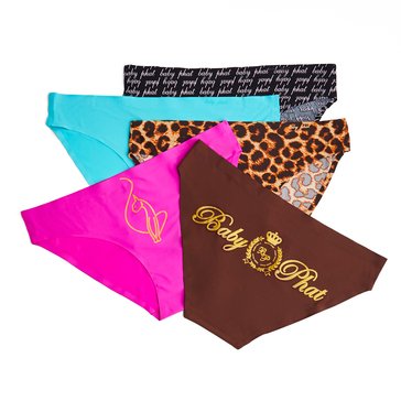 Baby Phat Women's Laser Cut Printed Bikini, 5-Pack