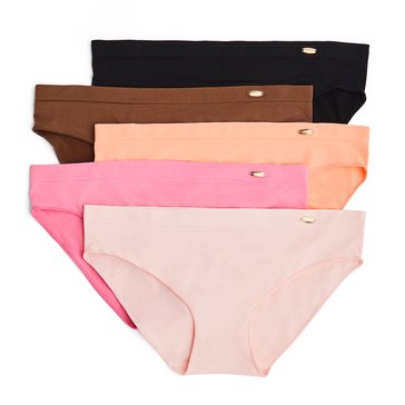 Baby Phat Women's Seamless Gold Logo Bikini, 5-Pack