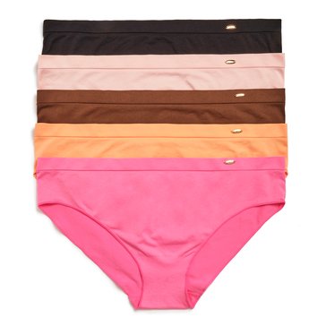Baby Phat Women's Seamless Gold Logo Bikini, 5-Pack