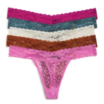 Baby Phat Women's Studded Logo Lace Thong, 5-Pack