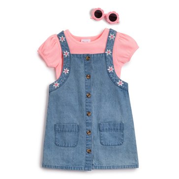 Little Lass Little Girls' Denim Jumper Set, 2-Piece 