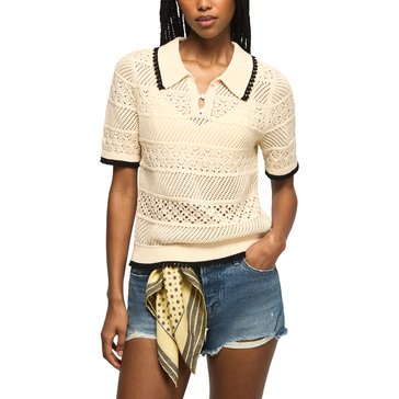 Lucky Brand Women's Lace Polo Sweater Tee