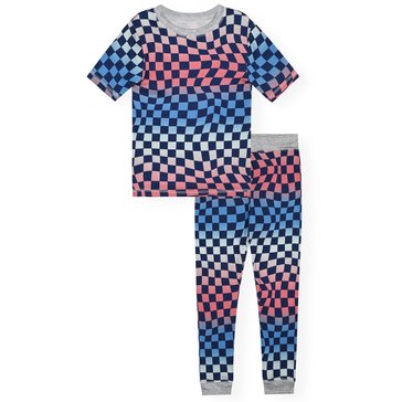 Sleep On It Boys' Check 2-Piece Tight Fit Pants Sleep Set