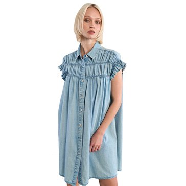 Molly Bracken Women's Denim Ruffle Mini Dress