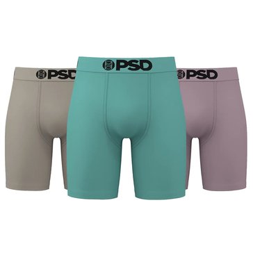 PSD Men's Essential Solid Cotton Boxer Briefs, 3-Pack