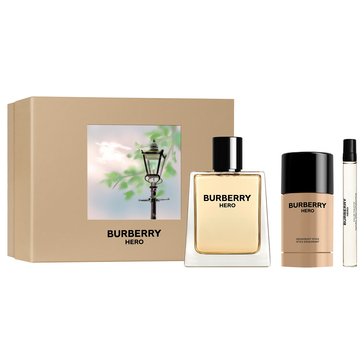 Burberry Mens Hero Eau De Toilette 3-Piece Set