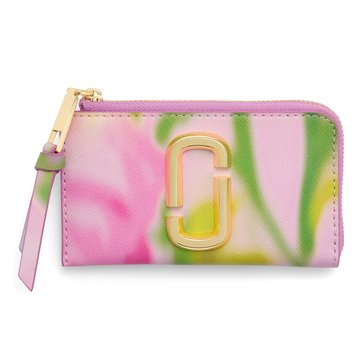 Marc Jacobs Blurred Floral Top Zip Multi Snapshot Wallet