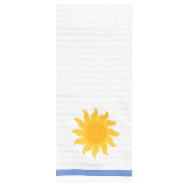 John Ritz Embroidered Sun Waffle Kitchen Towel