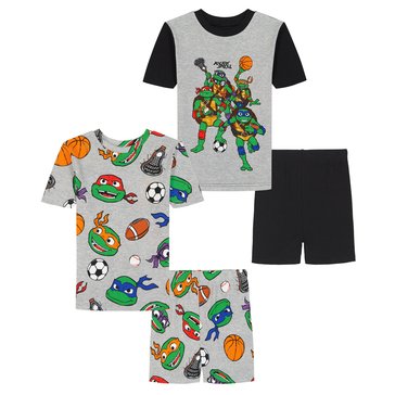 Teenage Mutant Ninja Turtles Big Boys' Cotton Pajama Set, 4-Piece