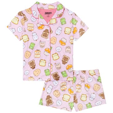 AME Big Girls' Yummy Coat Pajama Shorts Set