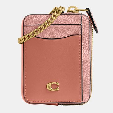 COACH Coated Canvas Signature Essential Chain Card Case