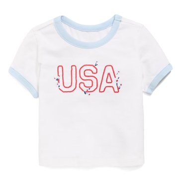 Old Navy Toddler Girls' Short Sleeve Americana Ringer Tee