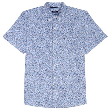 Izod Men's Short Sleeve Breeze Printed Floral Woven Shirt 