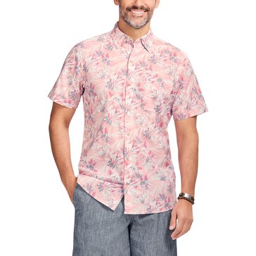 Izod Men's Short Sleeve Dockside Printed Woven Shirt 