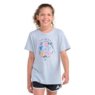 Adidas Big Girls' Soccer Ball Short Sleeve Tee