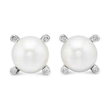 David Yurman Pearl with Diamond Accents Stud Earrings