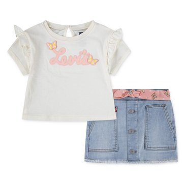 Levi Toddler Girls' Tee and Denim Skort Set