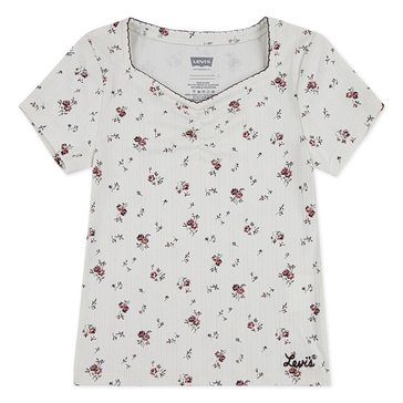 Levi Toddler Girls' Floral Sweet Heart Neck Top