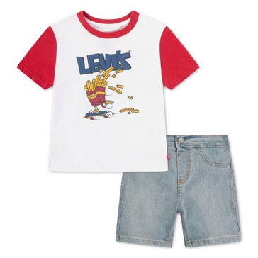 Levi Toddler Boys' Fry Guy Skater Tee and Denim Short Set