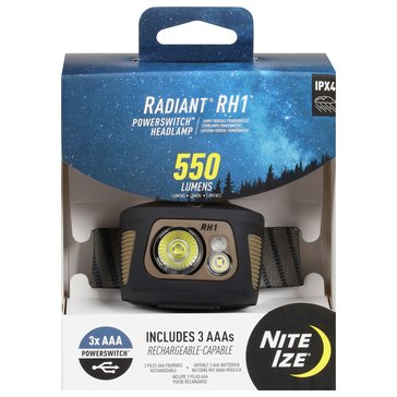 Nite Ize Radiant RH1 PowerSwitch 550 Lumin Tactical Headlamp
