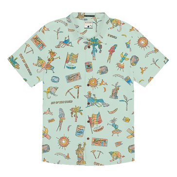 Baja Llama Mens La Republica Bananera 7Seas Button Up Shirt 