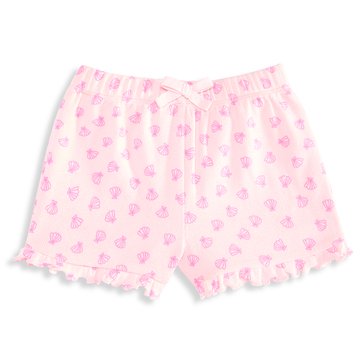 Wanderling Toddler Girls Shell Print Ribbed Shorts
