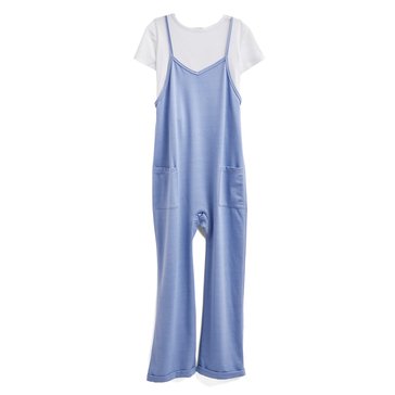 No Comment Big Girls' Tee And V-Neck Slochy Jumpsuit