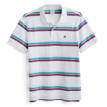 Brooks Brothers Men's Pique Double Stripe Polo