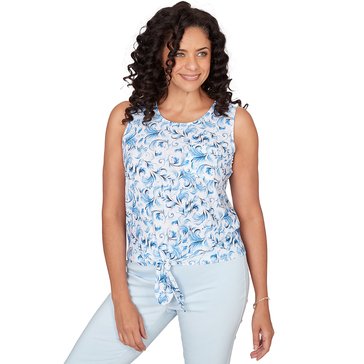 Emaline Women's Serenade Scroll Tie Front Sleeveless Top (Petites)