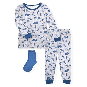 Sleep On It Toddler Boys' Tight Fit PJs with Socks Set, 2-Piece 