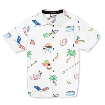 Baja Llama Men's The BBQ Shirt 7Seas Button Up Shirt 
