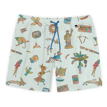 Baja Llama Men's La Republica Bananera Ice Mint Stretch Shorts 