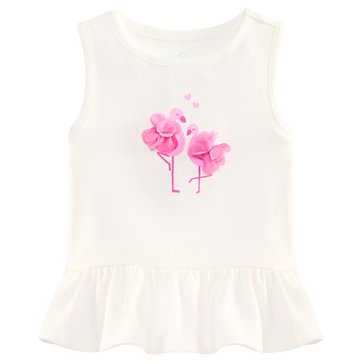 Wanderling Baby Girls' Flamingo Peplum Top