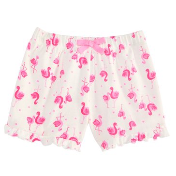 Wanderling Baby Girls' Flamingo Ribbed Shorts