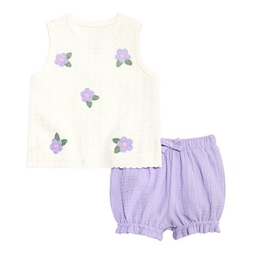 Wanderling Baby Girls' Embroidered Crochet Set