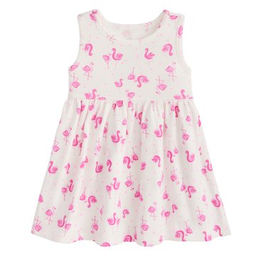 Wanderling Baby Girl All Over Print Flamingo Dress