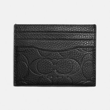 COACH Flat Card Case in Signature Leather