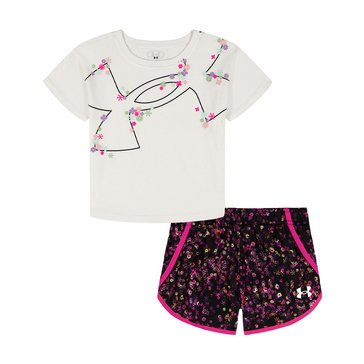 Under Armour Little Girls' Printed Shorts Set