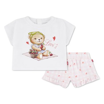 Levi's Baby Girls' Tee and Knit Short Set