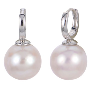 Imperial Freshwater Cultured Pearl Drop Huggie Hoop Earrings