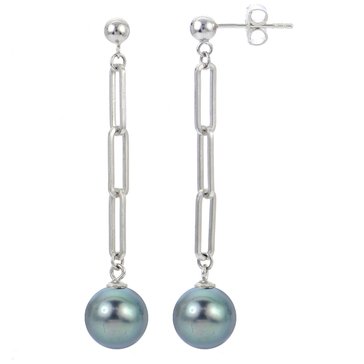 Imperial Tahitian Cultured Pearl Drop Paperclip Chain Earrings