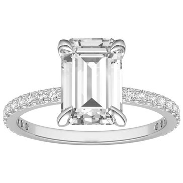 Charles & Colvard Forever Bright 2 7/8 cttw Moissanite Basket Emerald Moissanite Ring