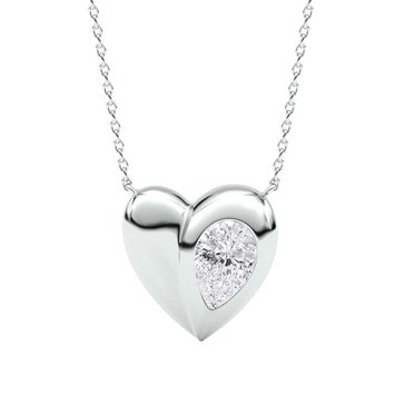 Charles & Colvard Forever Bright 1 cttw Moissanite Pear Heart Pendant Necklace