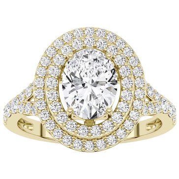 Charles & Colvard Forever Bright 2 1/8 cttw Moissanite Oval Double Halo Ring