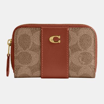 COACH Coated Canvas Signature Essential Small Zip Around Card Case