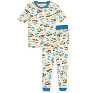 Sleep On It Little Boys' Formula 1 Short Sleeve Tight Fit Sleep Set, 2 Piece