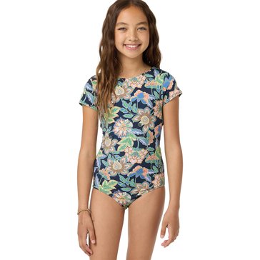 O'Neill Big Girls' Mermaid Floral Tie Back Surf Suit
