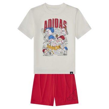 Adidas Little Boys' Essential Cotton Graphic Tee And Shorts Set