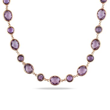 Sofia B. 55 1/2 cttw Rose de France and Amethyst Linked Necklace